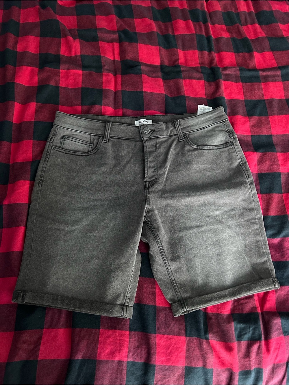 ONLY & SONS Men's Charcoal Gray Denim Shorts